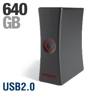 Hitachi H3640U 640GB USB External Hard Drive - Black
